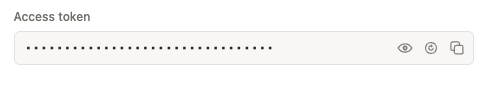Copying the integration's access token