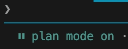 Claude Code mode switcher showing Plan mode